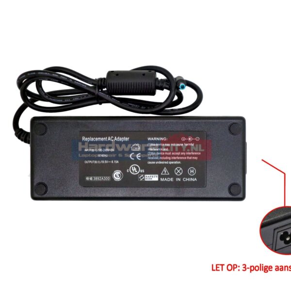 HP AC Adapter 19.5V 6.15A 120W (slim tip)