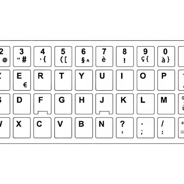 Toetsenbord stickers Belgisch Azerty (wit)